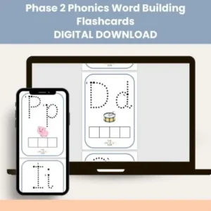 Phase 2 Phonics Word Building Flashcards - DIGITAL DOWNLOAD (2 years+)