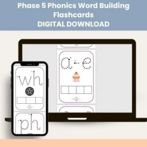 Phase 5 Phonics Word Building Flashcards - DIGITAL DOWNLOAD (5 years+)