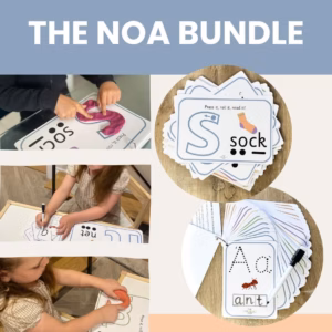 The Noa Bundle - Phonics Playdough Book & Phase 2 Word Building Flashcards